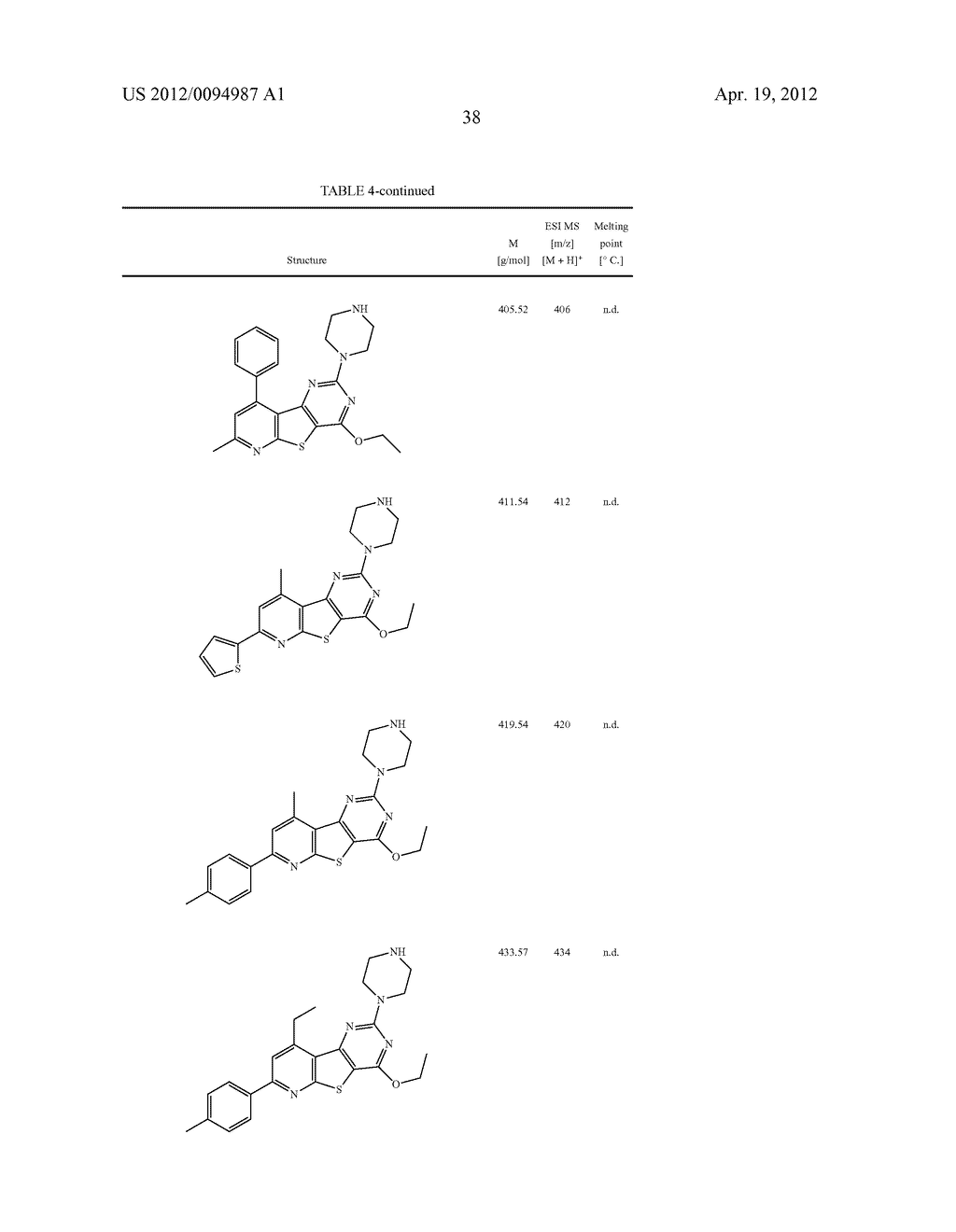 SUBSTITUTED PYRIDO [3', 2': 4, 5] THIENO [3, 2-D] PYRIMIDINES AND PYRIDO     [3', 2': 4, 5] FURO [3, 2-D] PYRIMIDINES USED AS INHIBITORS OF THE PDE-4     AND/OR THE RELEASE OF TNF-alpha - diagram, schematic, and image 40