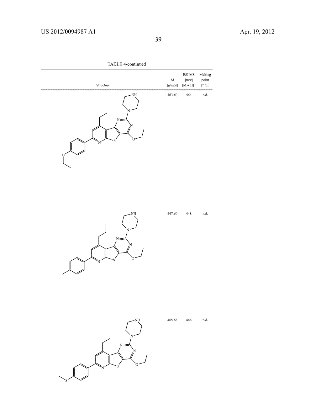 SUBSTITUTED PYRIDO [3', 2': 4, 5] THIENO [3, 2-D] PYRIMIDINES AND PYRIDO     [3', 2': 4, 5] FURO [3, 2-D] PYRIMIDINES USED AS INHIBITORS OF THE PDE-4     AND/OR THE RELEASE OF TNF-alpha - diagram, schematic, and image 41