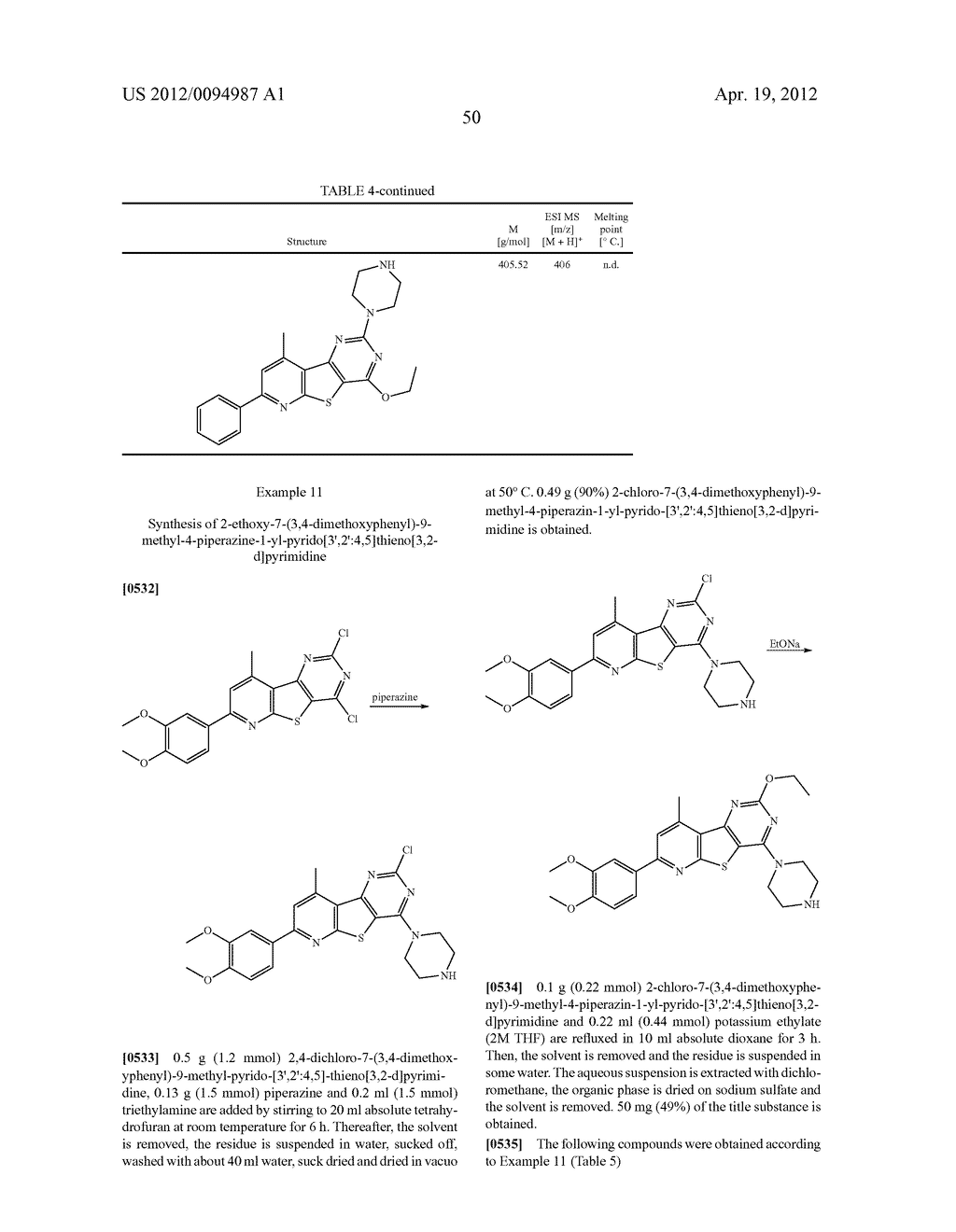 SUBSTITUTED PYRIDO [3', 2': 4, 5] THIENO [3, 2-D] PYRIMIDINES AND PYRIDO     [3', 2': 4, 5] FURO [3, 2-D] PYRIMIDINES USED AS INHIBITORS OF THE PDE-4     AND/OR THE RELEASE OF TNF-alpha - diagram, schematic, and image 52