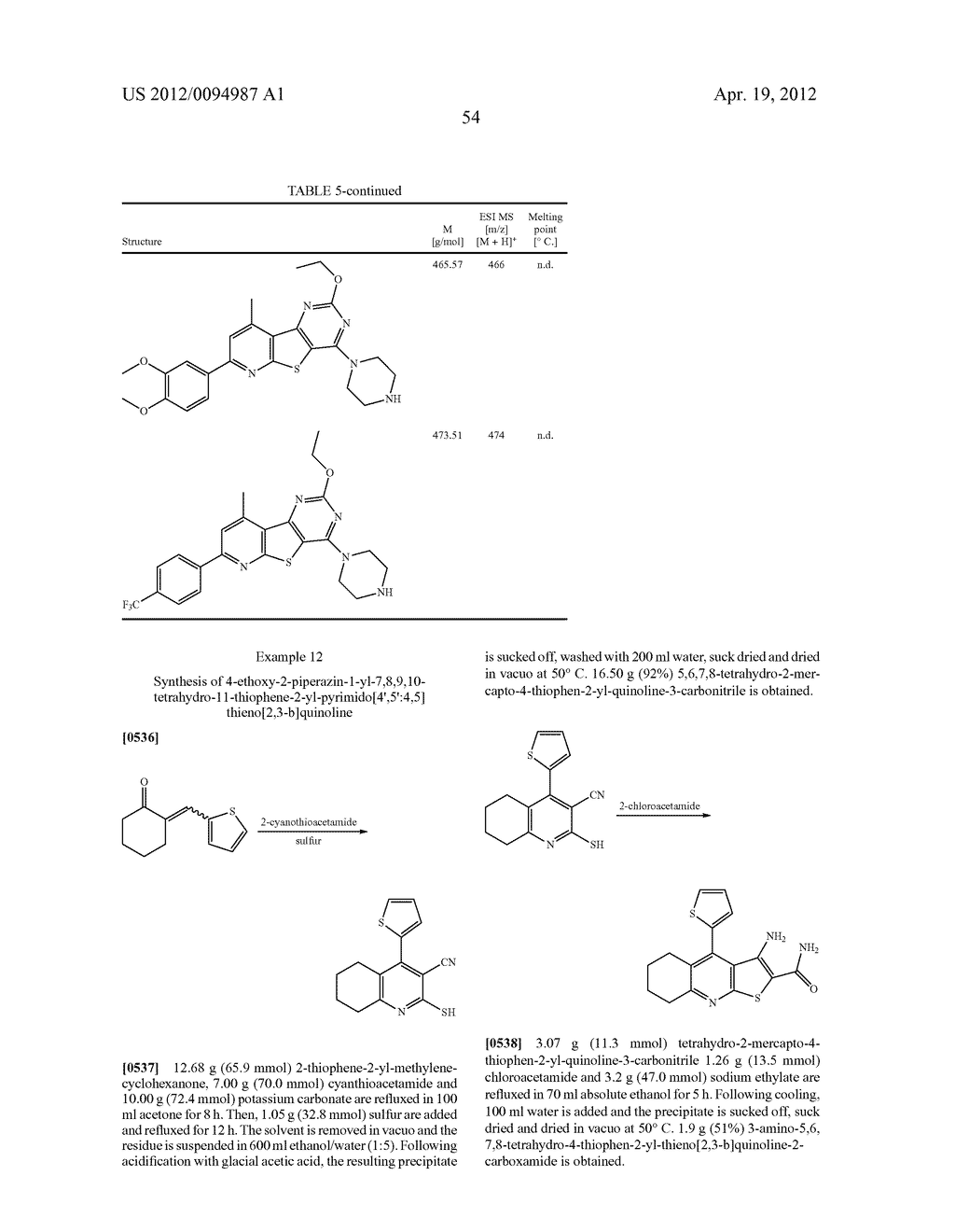 SUBSTITUTED PYRIDO [3', 2': 4, 5] THIENO [3, 2-D] PYRIMIDINES AND PYRIDO     [3', 2': 4, 5] FURO [3, 2-D] PYRIMIDINES USED AS INHIBITORS OF THE PDE-4     AND/OR THE RELEASE OF TNF-alpha - diagram, schematic, and image 56