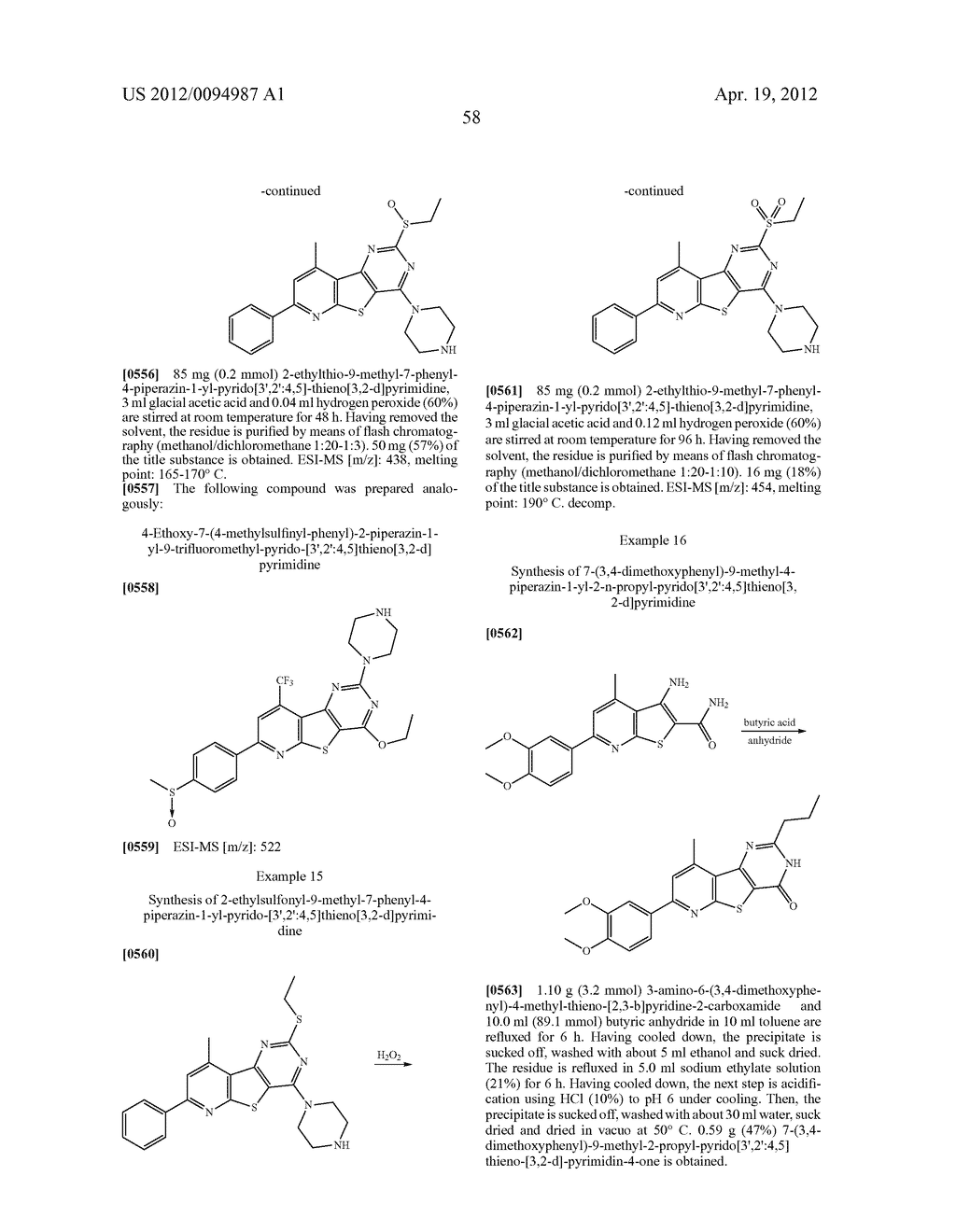 SUBSTITUTED PYRIDO [3', 2': 4, 5] THIENO [3, 2-D] PYRIMIDINES AND PYRIDO     [3', 2': 4, 5] FURO [3, 2-D] PYRIMIDINES USED AS INHIBITORS OF THE PDE-4     AND/OR THE RELEASE OF TNF-alpha - diagram, schematic, and image 60