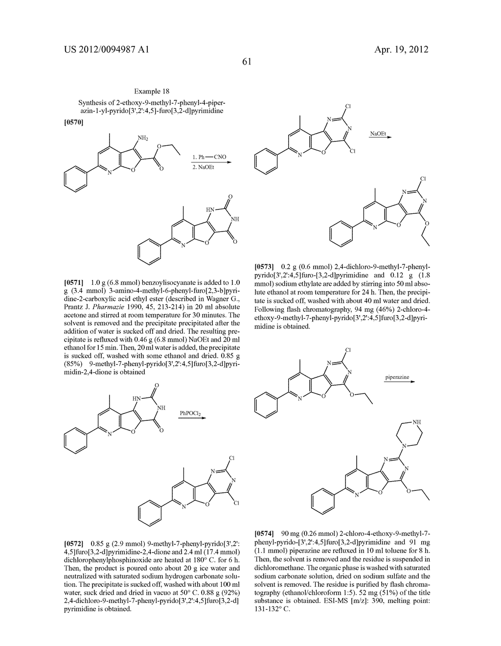 SUBSTITUTED PYRIDO [3', 2': 4, 5] THIENO [3, 2-D] PYRIMIDINES AND PYRIDO     [3', 2': 4, 5] FURO [3, 2-D] PYRIMIDINES USED AS INHIBITORS OF THE PDE-4     AND/OR THE RELEASE OF TNF-alpha - diagram, schematic, and image 63