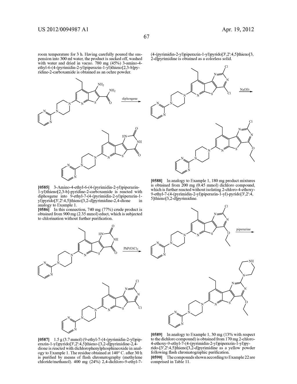 SUBSTITUTED PYRIDO [3', 2': 4, 5] THIENO [3, 2-D] PYRIMIDINES AND PYRIDO     [3', 2': 4, 5] FURO [3, 2-D] PYRIMIDINES USED AS INHIBITORS OF THE PDE-4     AND/OR THE RELEASE OF TNF-alpha - diagram, schematic, and image 69