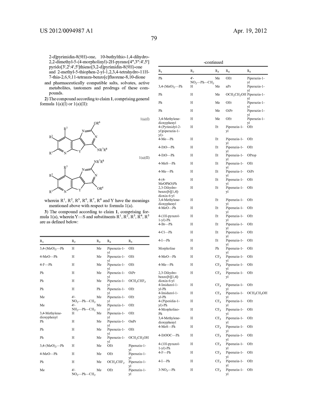 SUBSTITUTED PYRIDO [3', 2': 4, 5] THIENO [3, 2-D] PYRIMIDINES AND PYRIDO     [3', 2': 4, 5] FURO [3, 2-D] PYRIMIDINES USED AS INHIBITORS OF THE PDE-4     AND/OR THE RELEASE OF TNF-alpha - diagram, schematic, and image 81