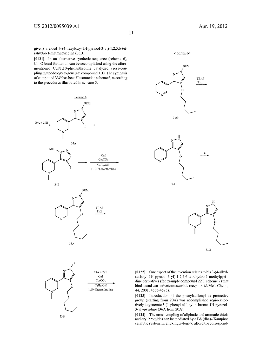 HETEROCYCLIC COMPOUNDS WITH AFFINITY TO MUSCARINIC RECEPTORS - diagram, schematic, and image 12