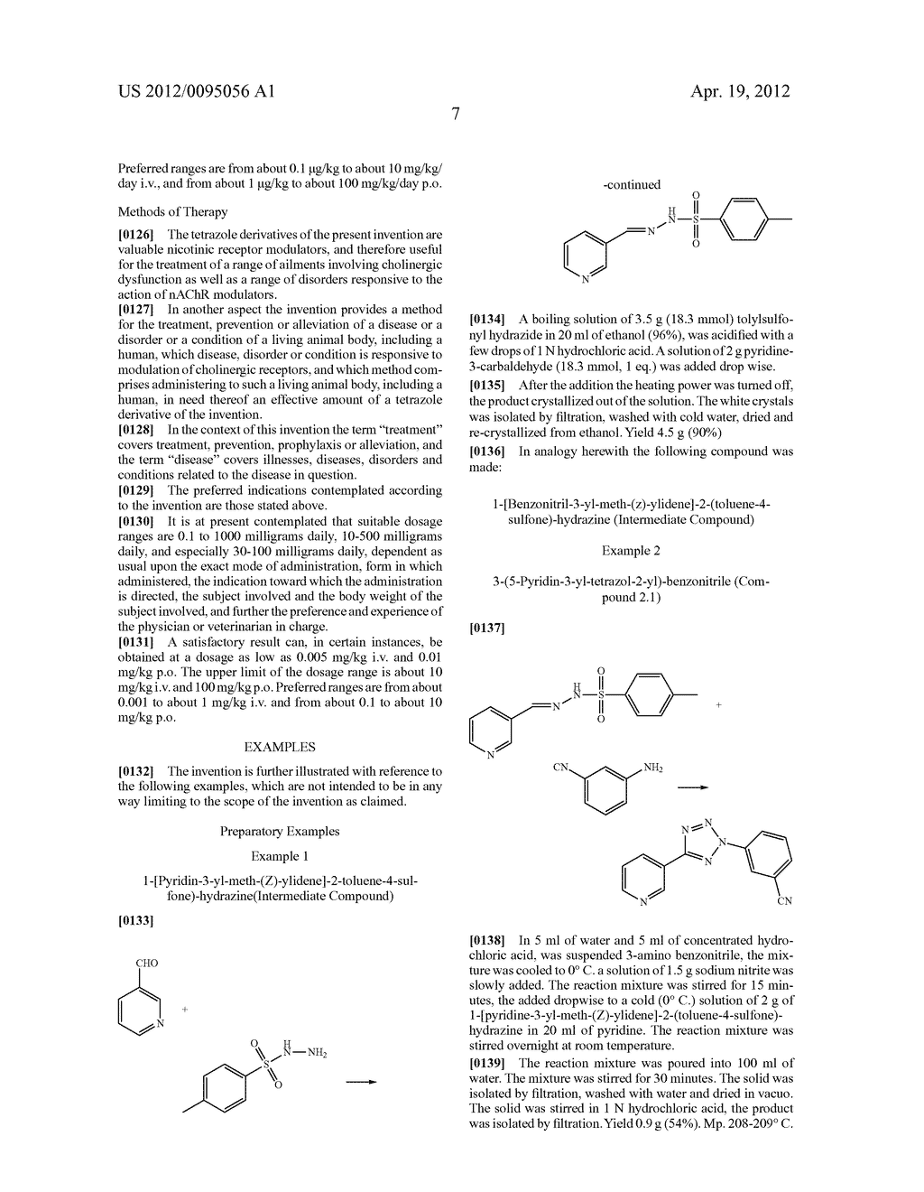 2,5-DISUBSTITUTED TETRAZOLE DERIVATIVES AND THEIR USE AS NICOTINIC     ACETYLCHOLINE RECEPTOR MODULATORS - diagram, schematic, and image 08