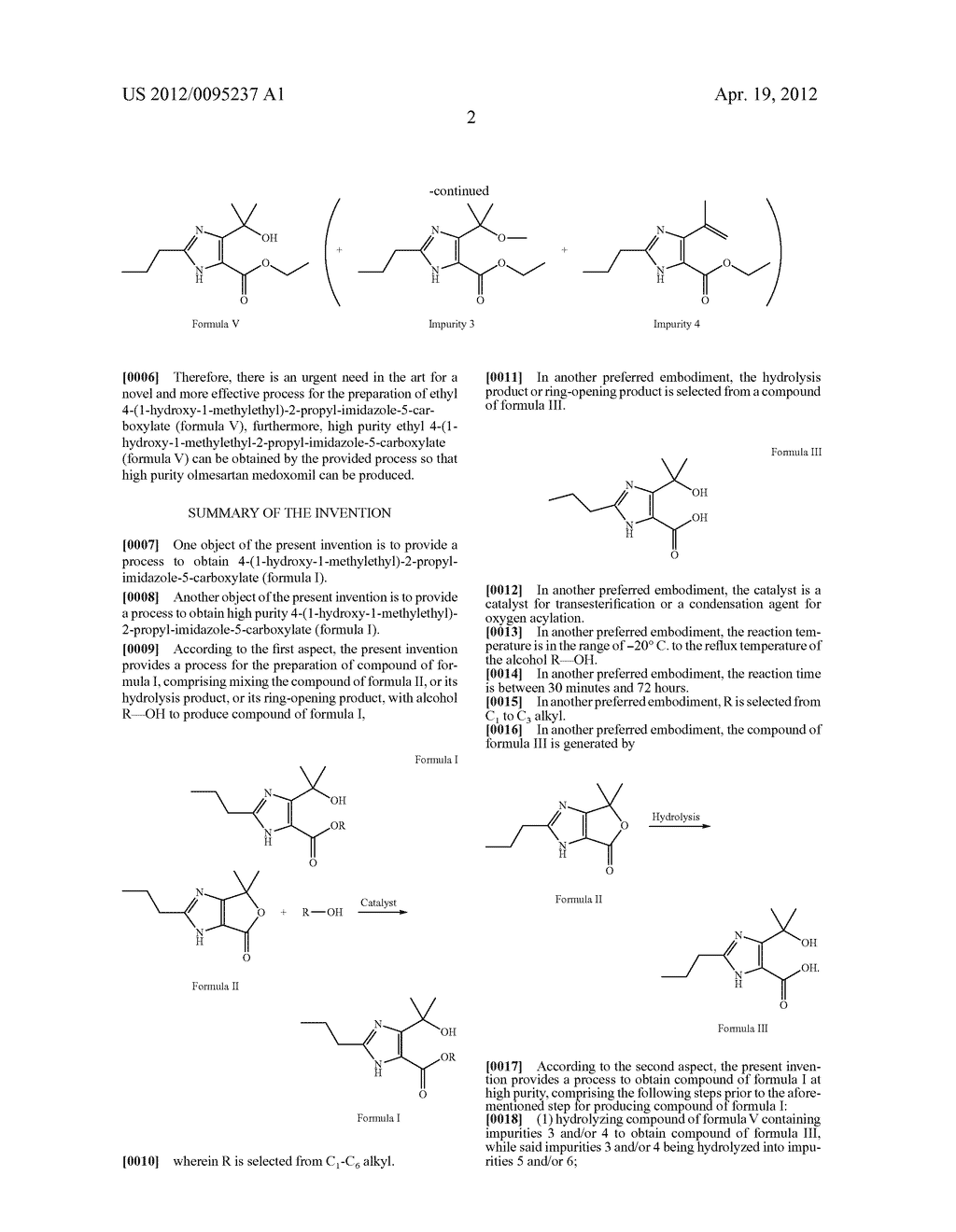 Process for the Preparation of     4-(1-Hydroxy-1-Methylethyl)-2-Propyl-Imidazole-5-Carboxylates - diagram, schematic, and image 03