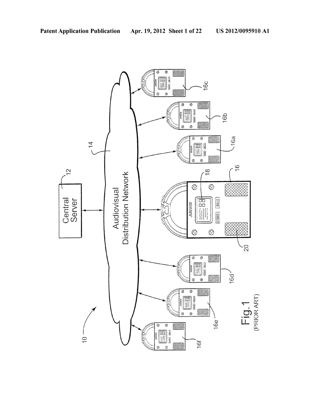 DIGITAL DOWNLOADING JUKEBOX SYSTEM WITH CENTRAL AND LOCAL MUSIC SERVERS - diagram, schematic, and image 02