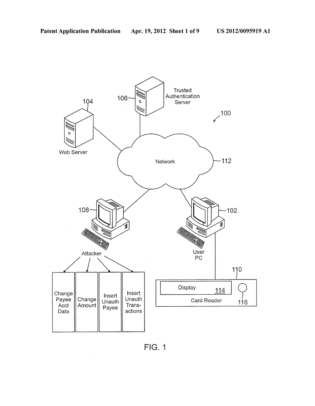 SYSTEMS AND METHODS FOR AUTHENTICATING ASPECTS OF AN ONLINE TRANSACTION     USING A SECURE PERIPHERAL DEVICE HAVING A MESSAGE DISPLAY AND/OR USER     INPUT - diagram, schematic, and image 02