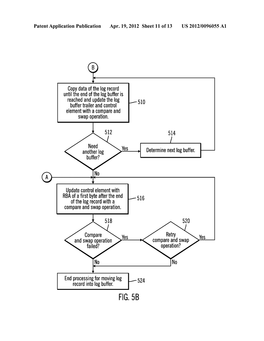 CREATING AND MAINTAINING ORDER OF A LOG STREAM WITHOUT USE OF A LOCK OR     LATCH - diagram, schematic, and image 12