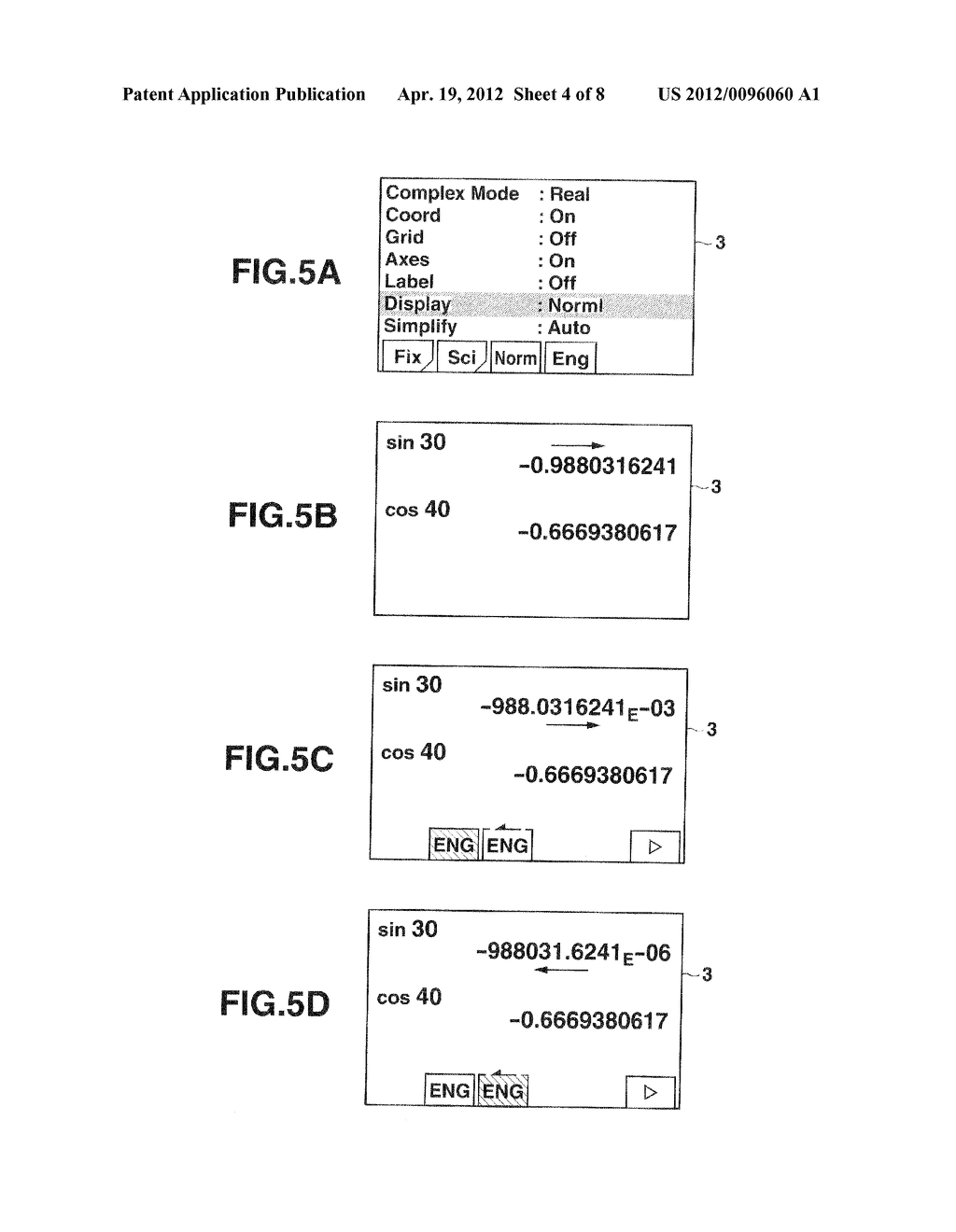 ELECTRONIC CALCULATOR, CALCULATION RESULT DISPLAYING METHOD, AND RECORDING     MEDIUM STORING PROGRAM FOR DISPLAYING CALCULATION RESULT - diagram, schematic, and image 05