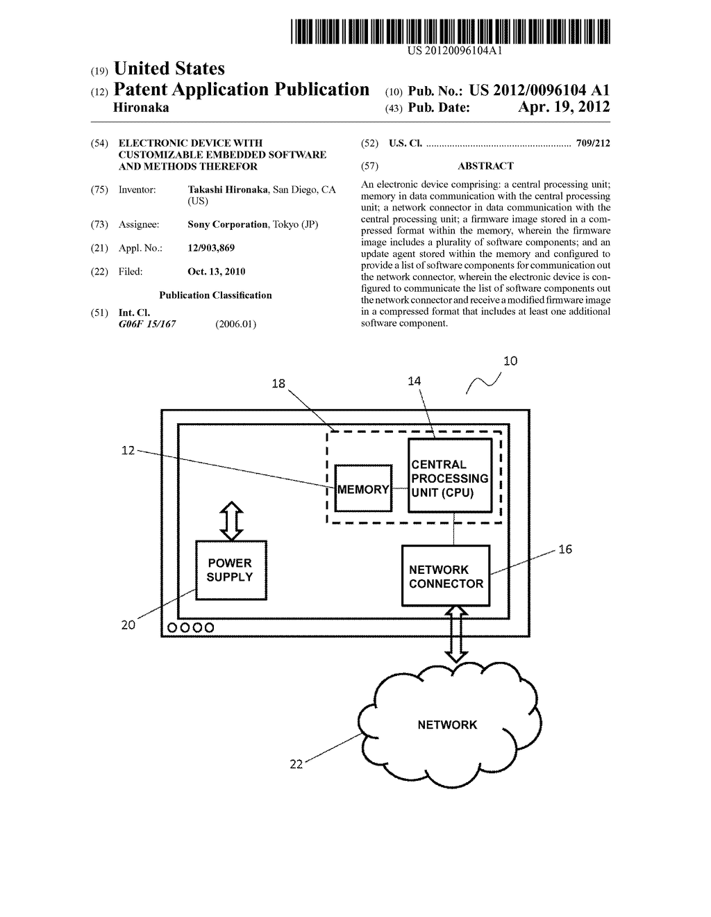 ELECTRONIC DEVICE WITH CUSTOMIZABLE EMBEDDED SOFTWARE AND METHODS THEREFOR - diagram, schematic, and image 01