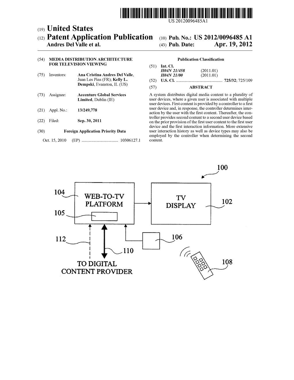 MEDIA DISTRIBUTION ARCHITECTURE FOR TELEVISION VIEWING - diagram, schematic, and image 01