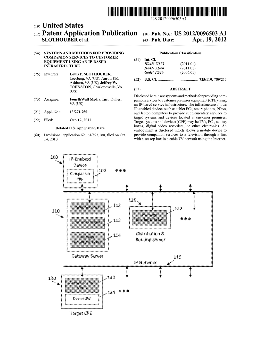 SYSTEMS AND METHODS FOR PROVIDING COMPANION SERVICES TO CUSTOMER     EQUIPMENT USING AN IP-BASED INFRASTRUCTURE - diagram, schematic, and image 01