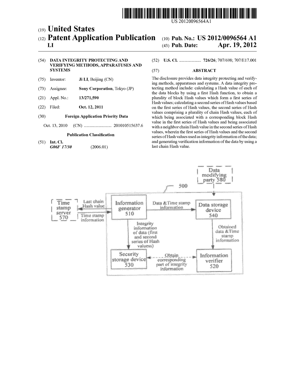 DATA INTEGRITY PROTECTING AND VERIFYING METHODS, APPARATUSES AND SYSTEMS - diagram, schematic, and image 01