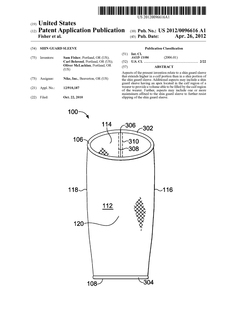 Shin Guard Sleeve - diagram, schematic, and image 01