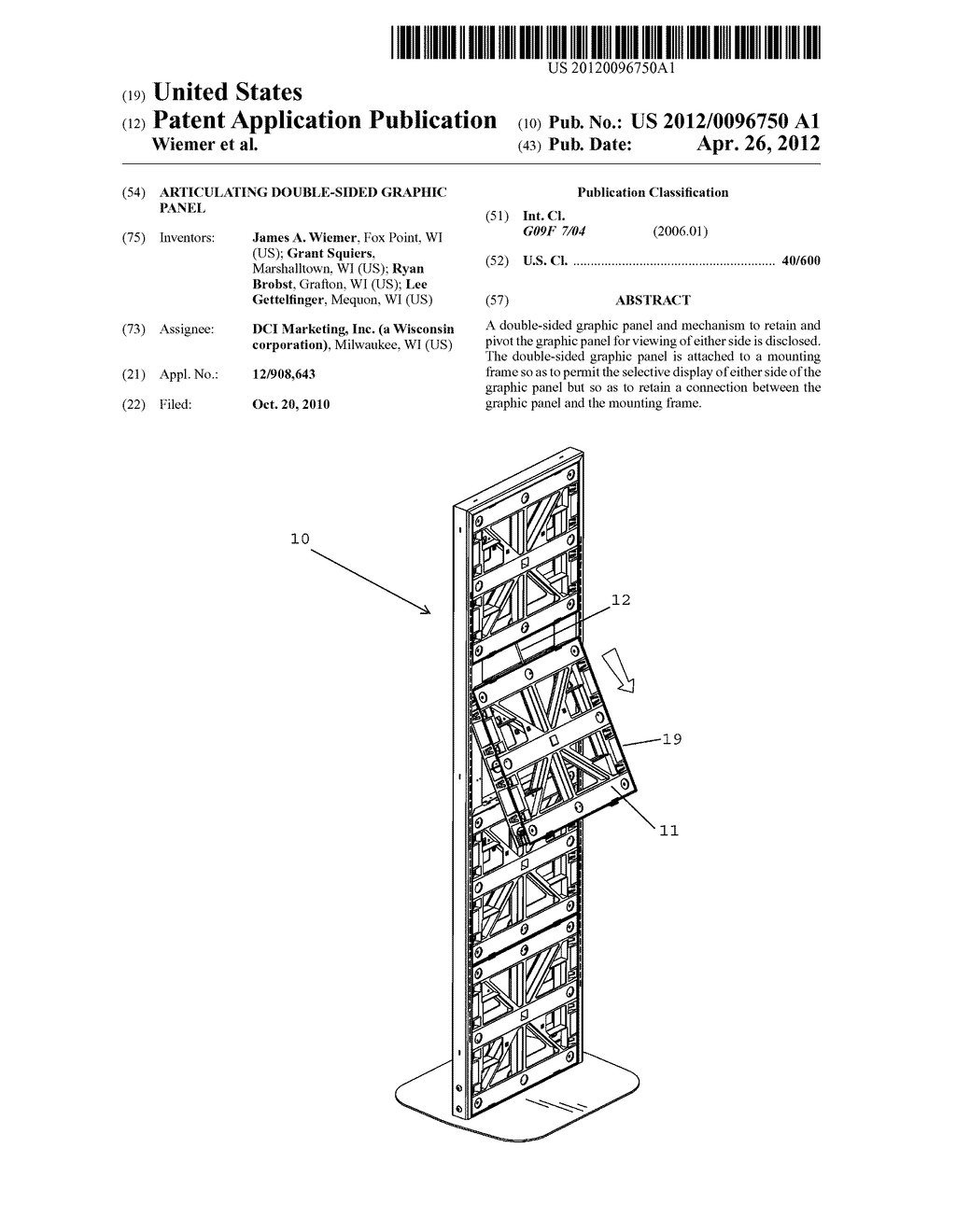 ARTICULATING DOUBLE-SIDED GRAPHIC PANEL - diagram, schematic, and image 01