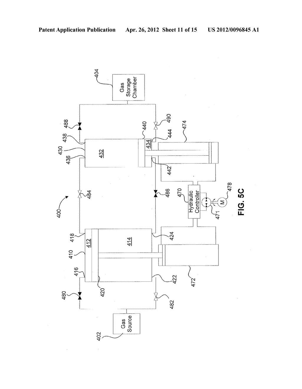 SYSTEMS AND METHODS FOR COMPRESSING AND/OR EXPANDING A GAS UTILIZING A     BI-DIRECTIONAL PISTON AND HYDRAULIC ACTUATOR - diagram, schematic, and image 12