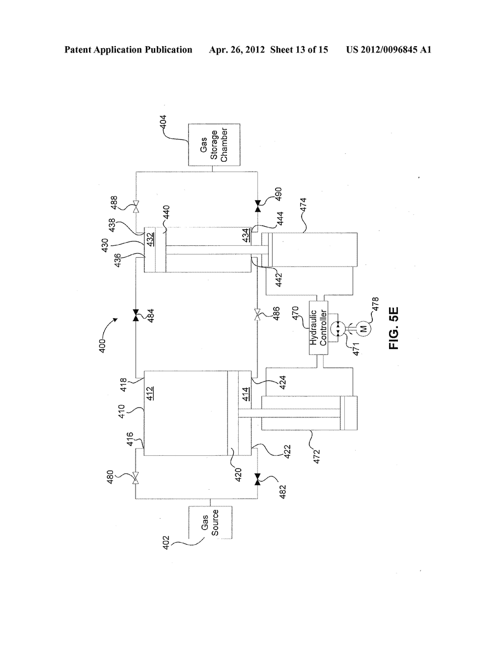 SYSTEMS AND METHODS FOR COMPRESSING AND/OR EXPANDING A GAS UTILIZING A     BI-DIRECTIONAL PISTON AND HYDRAULIC ACTUATOR - diagram, schematic, and image 14