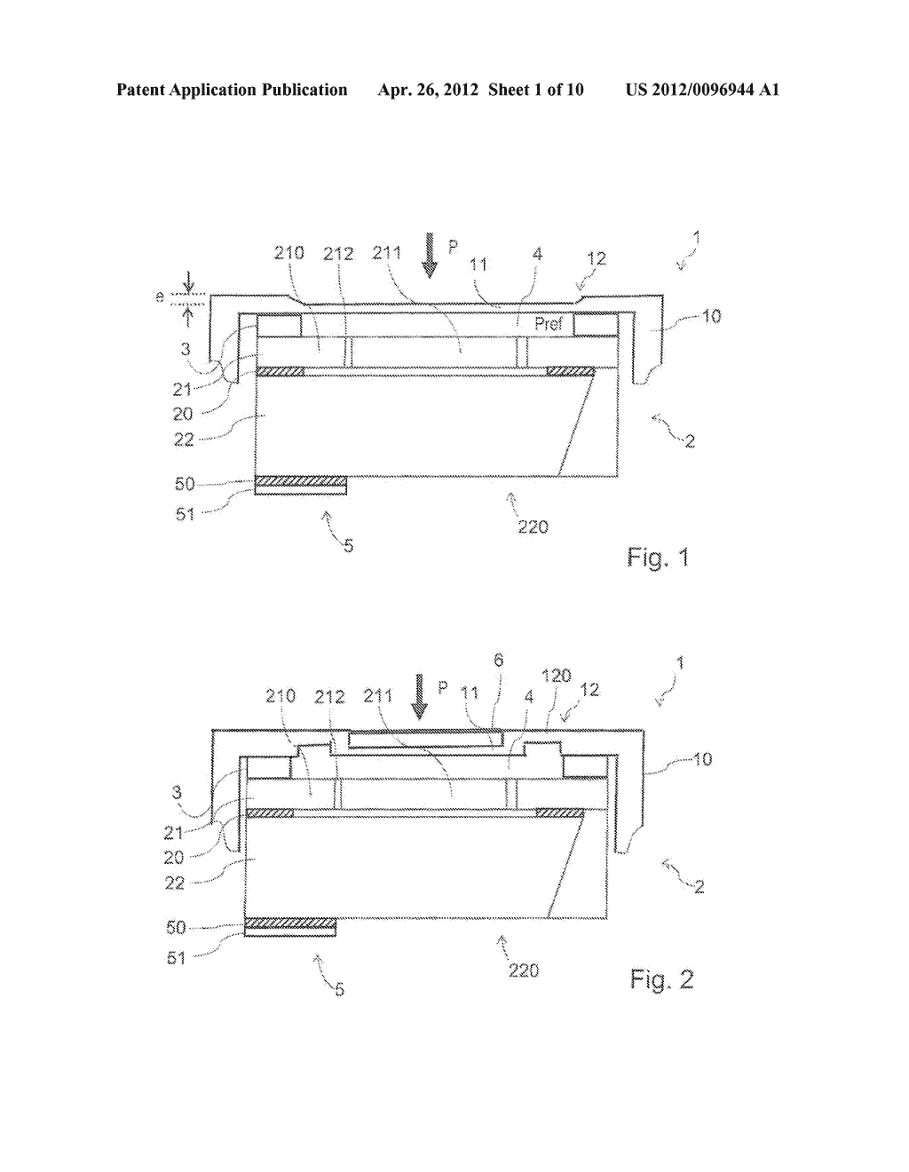 DEVICE FOR MEASURING PRESSURE,  AND METHOD FOR MANUFACTURING SAME - diagram, schematic, and image 02