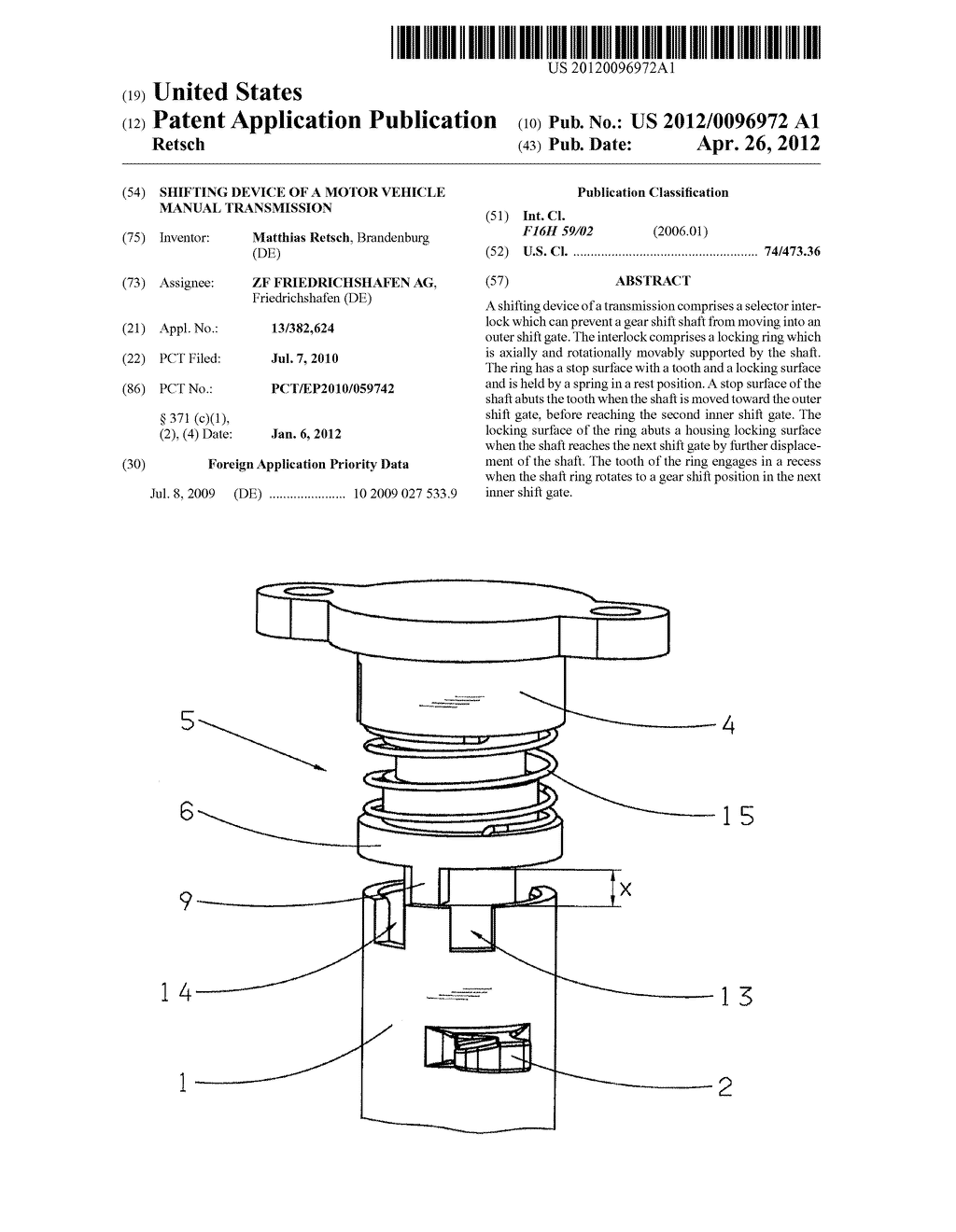 SHIFTING DEVICE OF A MOTOR VEHICLE MANUAL TRANSMISSION - diagram, schematic, and image 01