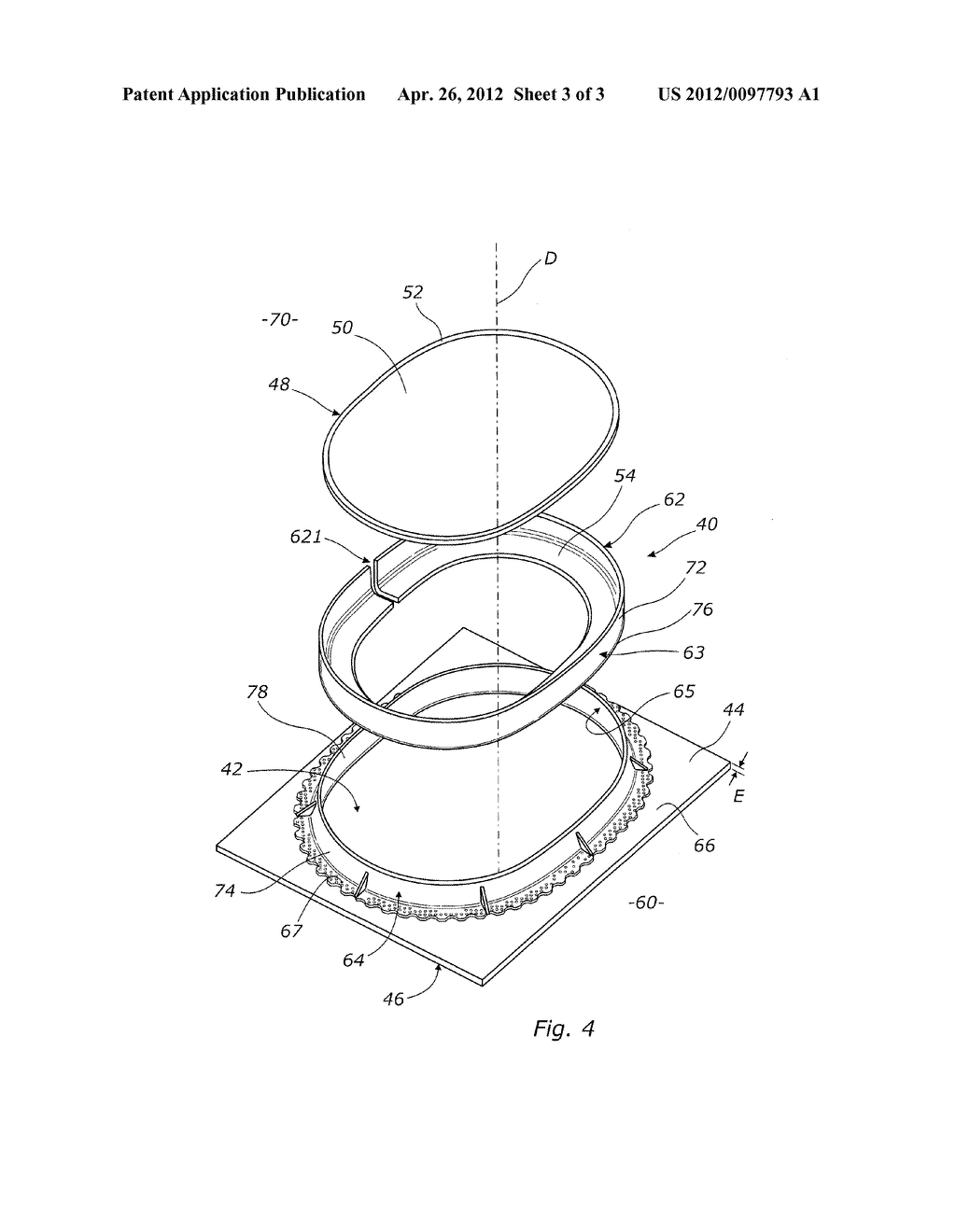 SURROUND FOR AN OPENING MADE IN AN AIRCRAFT PANEL, AND METHOD OF FITTING     IT - diagram, schematic, and image 04