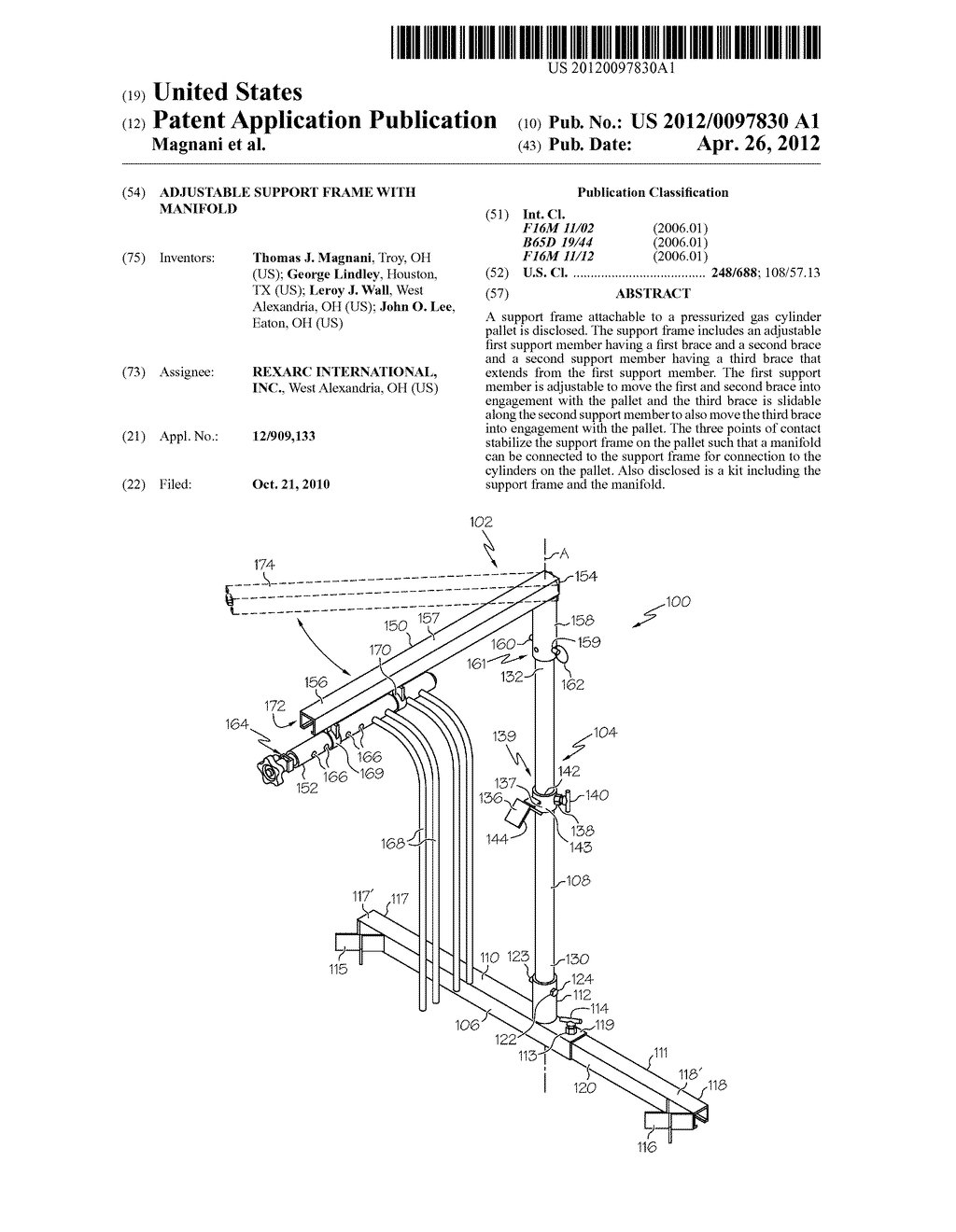 ADJUSTABLE SUPPORT FRAME WITH MANIFOLD - diagram, schematic, and image 01