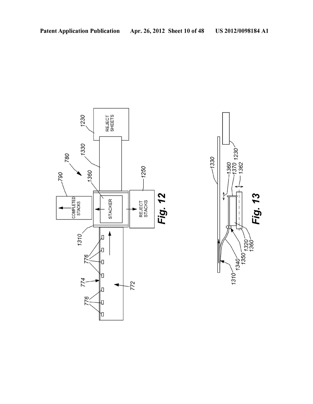 SYSTEM AND METHOD FOR INLINE CUTTING AND STACKING OF SHEETS FOR FORMATION     OF BOOKS - diagram, schematic, and image 11