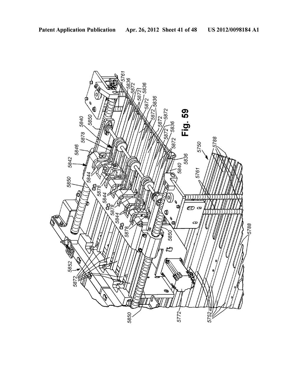 SYSTEM AND METHOD FOR INLINE CUTTING AND STACKING OF SHEETS FOR FORMATION     OF BOOKS - diagram, schematic, and image 42