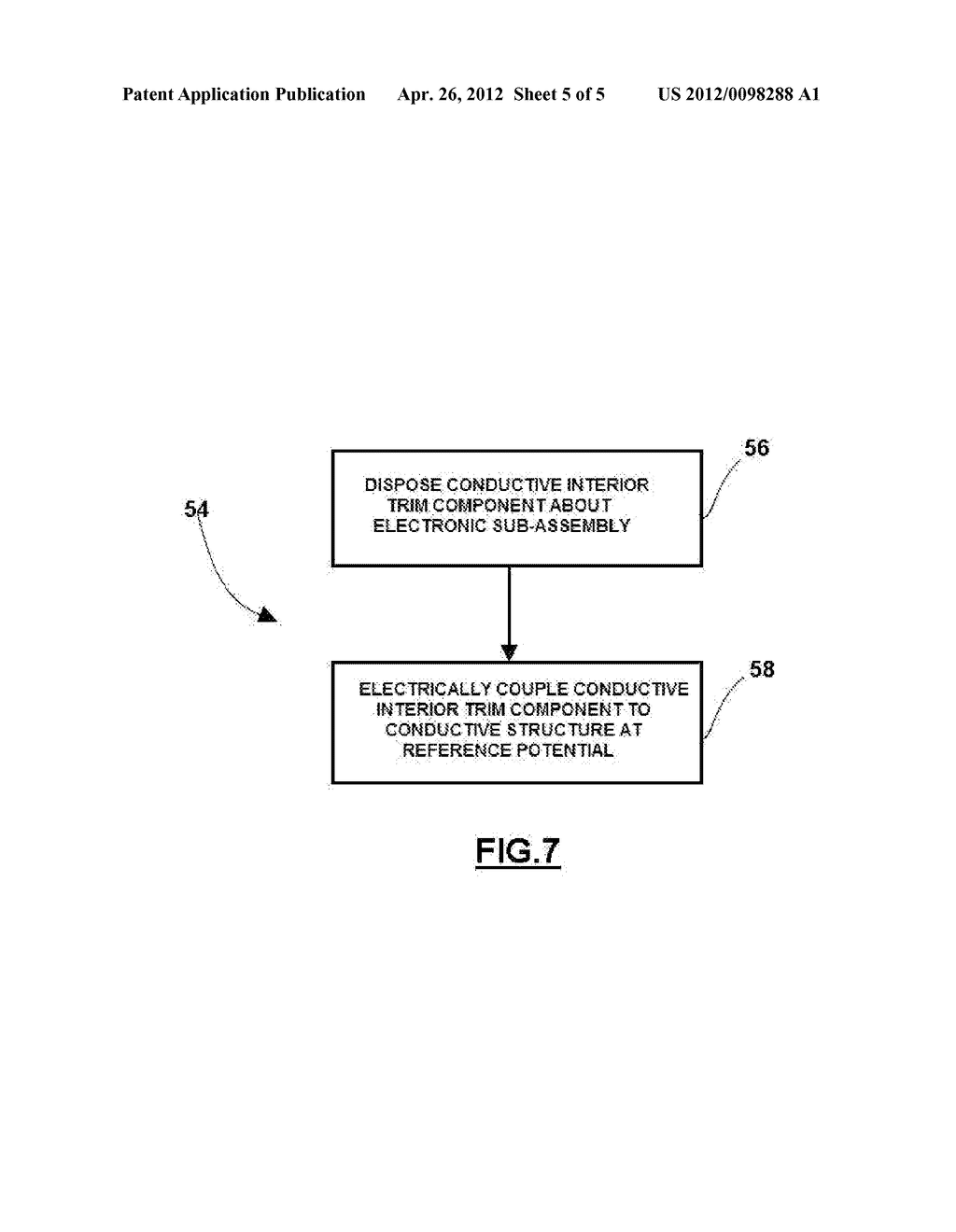 SYSTEM AND METHOD FOR REDUCING ELECTROMAGNETIC INTERFERENCE FROM A     CONDUCTIVE INTERIOR TRIM COMPONENT - diagram, schematic, and image 06