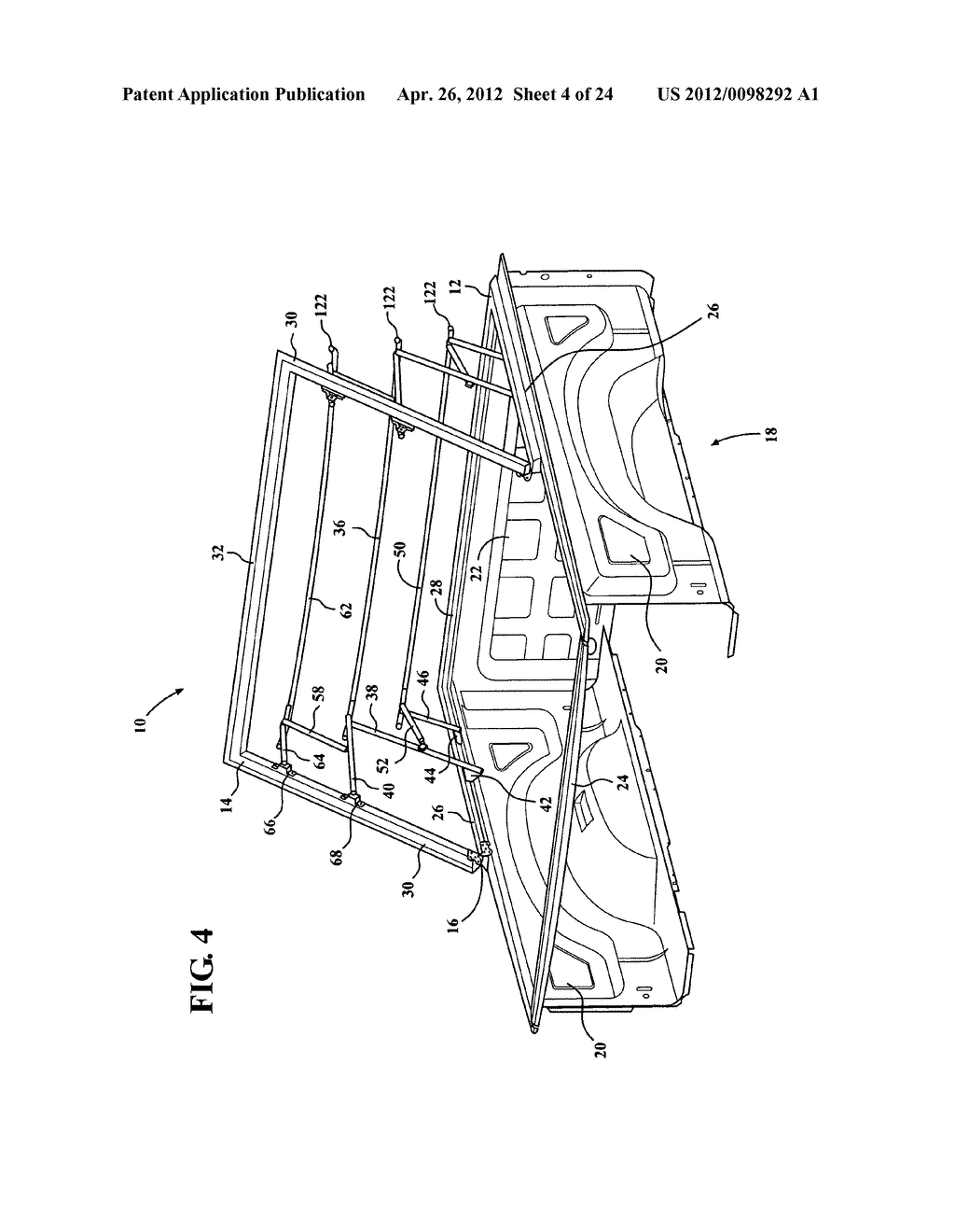 Bi-fold tonneau moving center hinge - diagram, schematic, and image 05