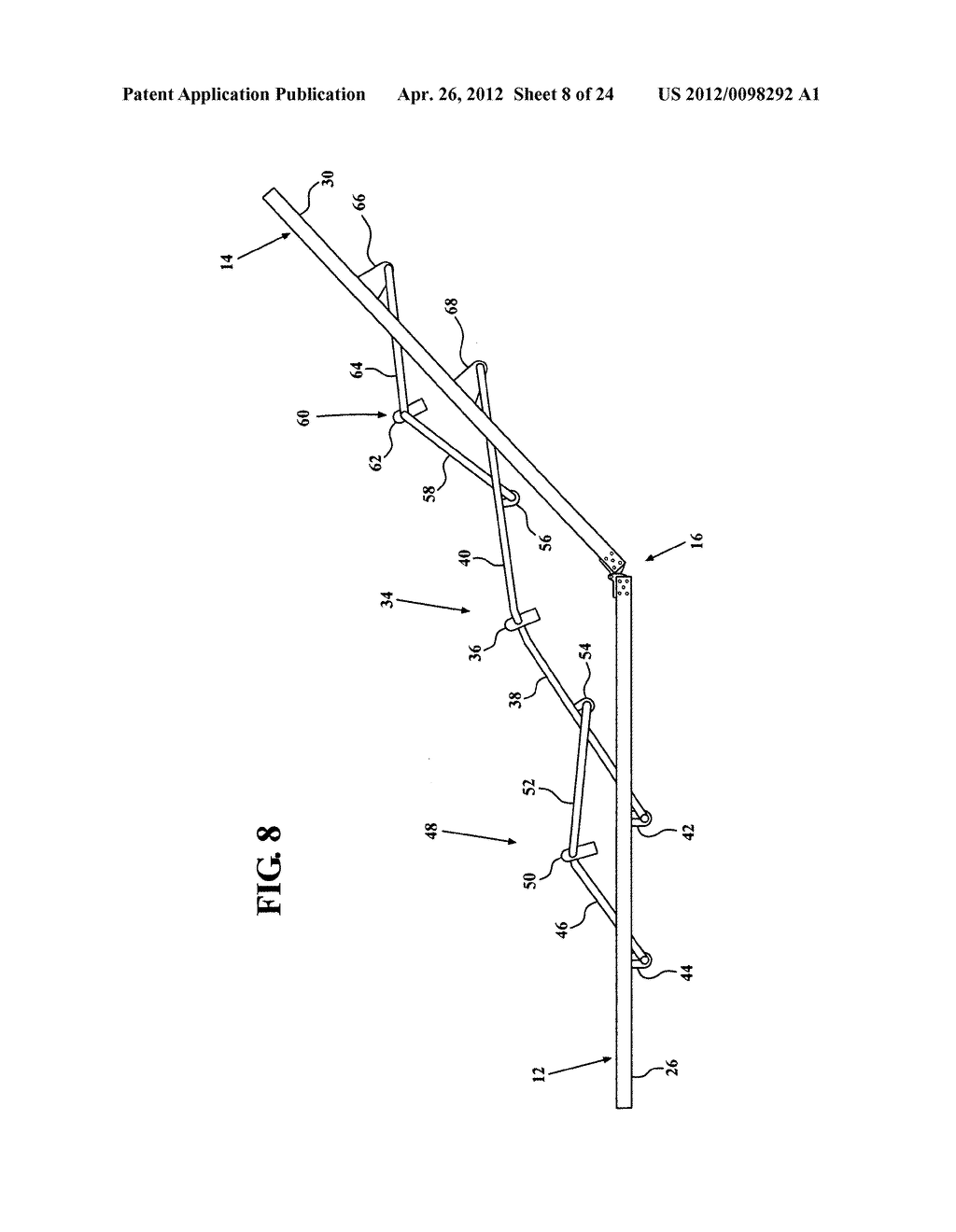 Bi-fold tonneau moving center hinge - diagram, schematic, and image 09