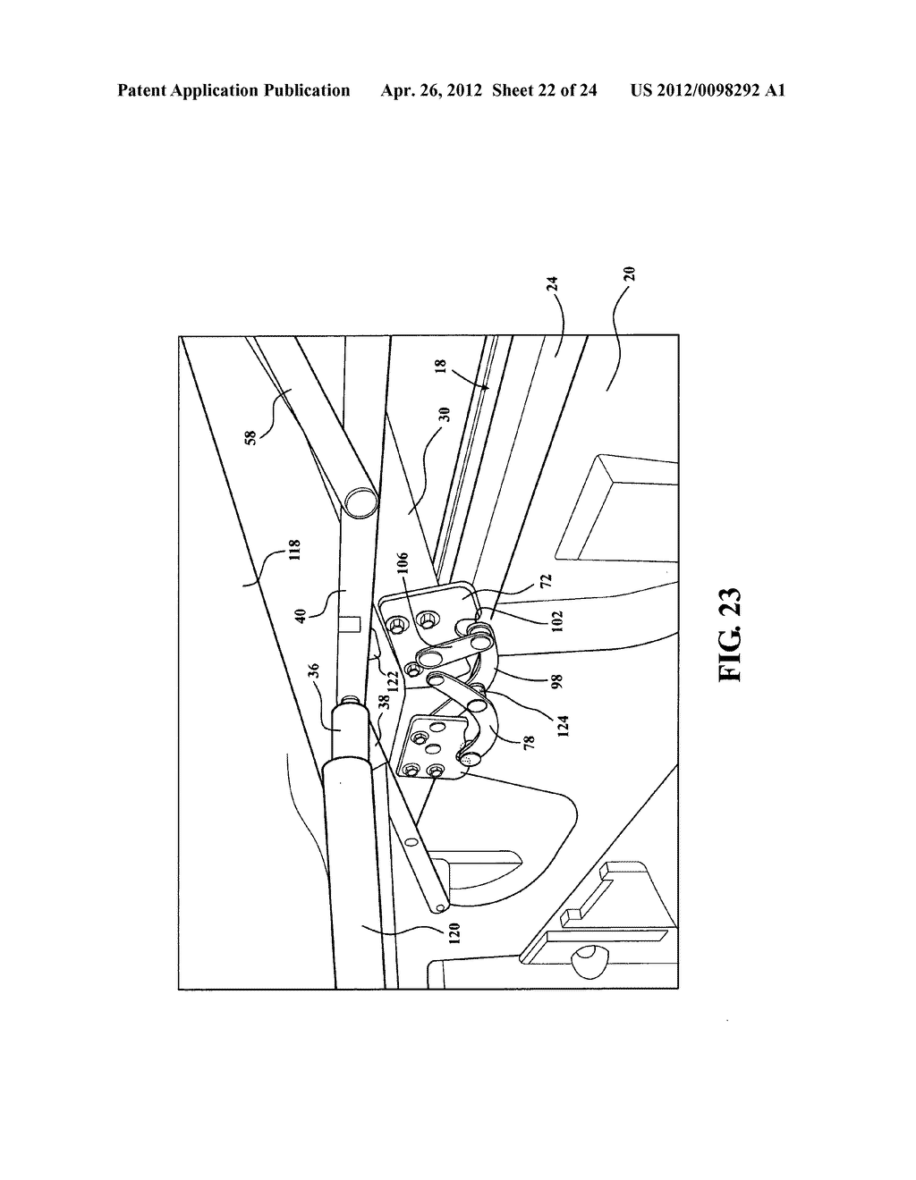 Bi-fold tonneau moving center hinge - diagram, schematic, and image 23