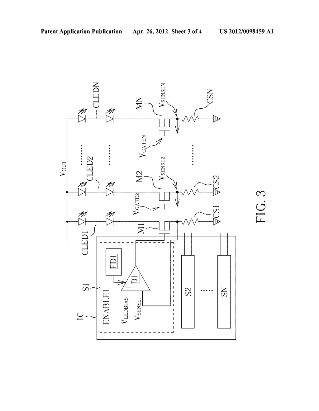 CIRCUIT FOR LIGHT EMITTING DIODES, RELATED INTEGRATED CIRCUIT AND CONTROL     METHOD - diagram, schematic, and image 04