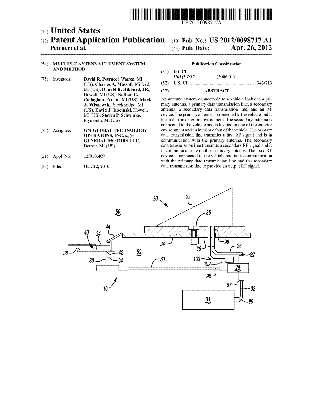 MULTIPLE ANTENNA ELEMENT SYSTEM AND METHOD - diagram, schematic, and image 01