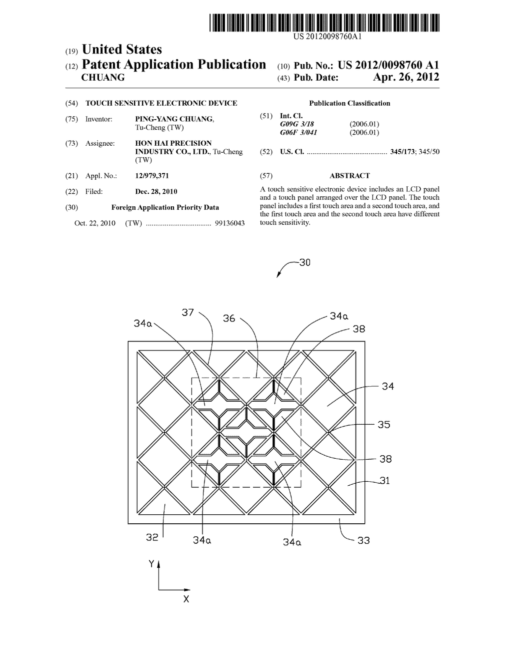 TOUCH SENSITIVE ELECTRONIC DEVICE - diagram, schematic, and image 01