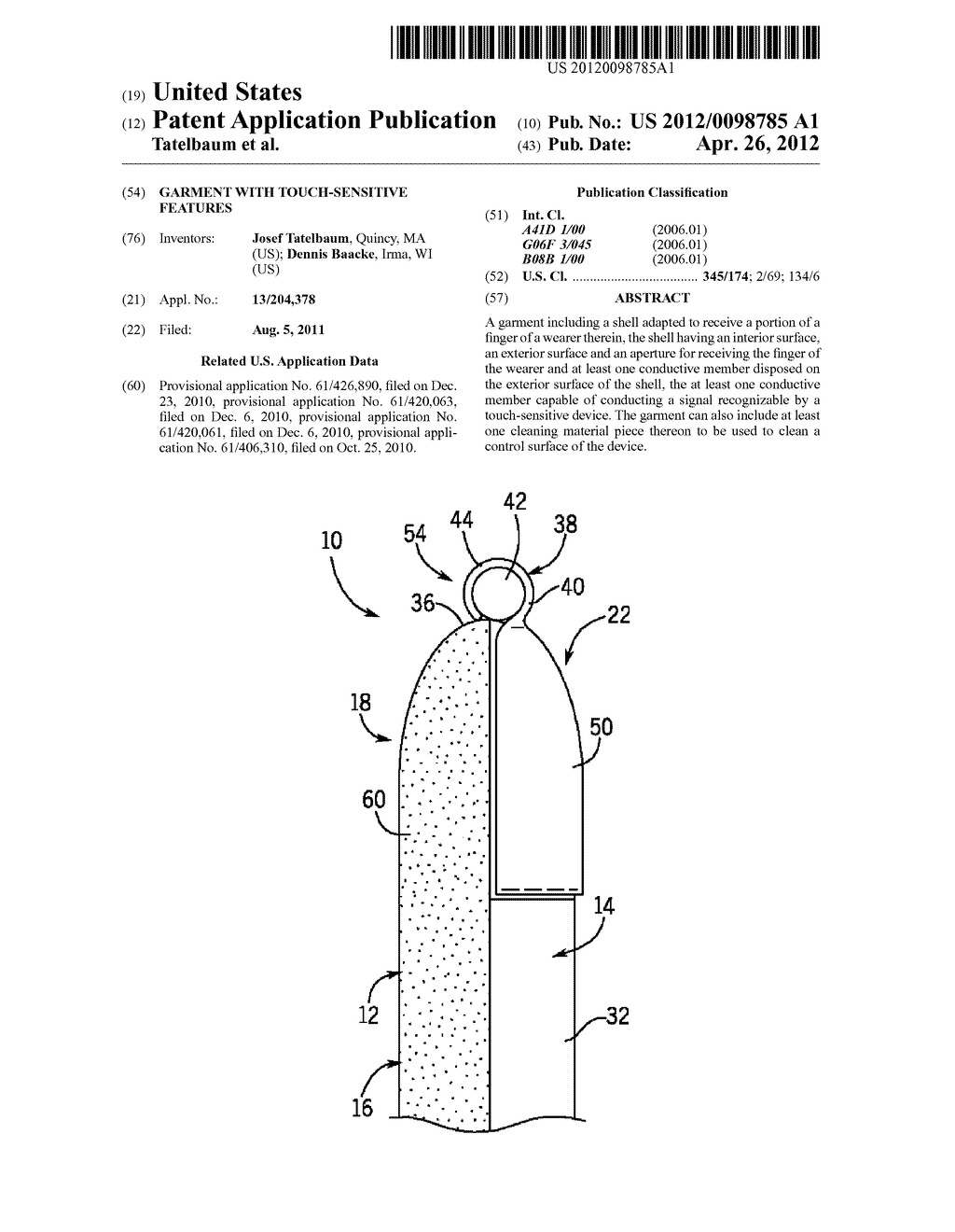 Garment with Touch-Sensitive Features - diagram, schematic, and image 01