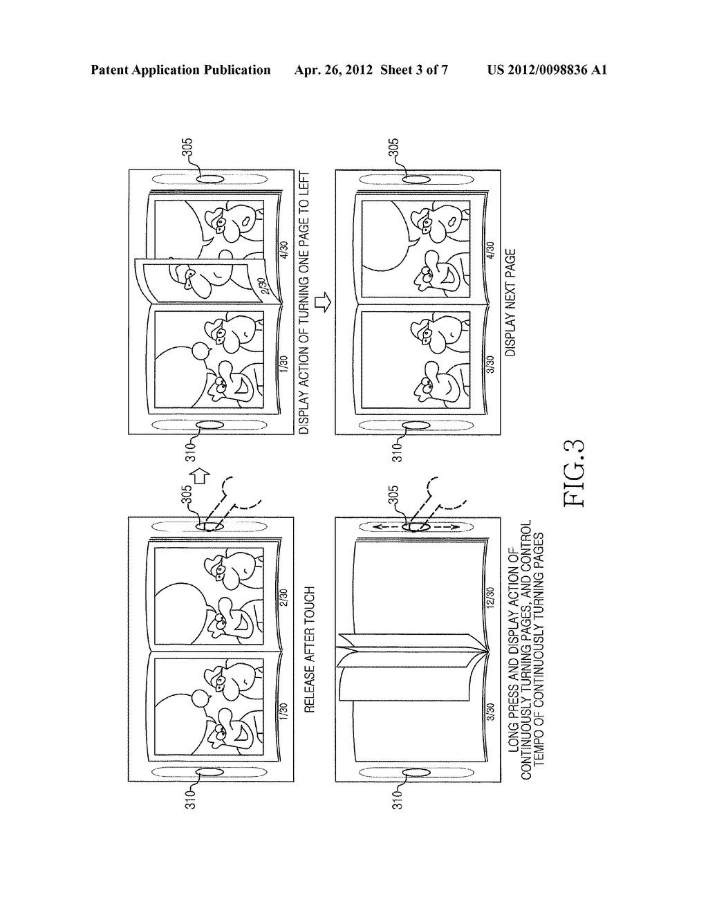 METHOD AND APPARATUS FOR TURNING PAGES IN E-BOOK READER - diagram, schematic, and image 04