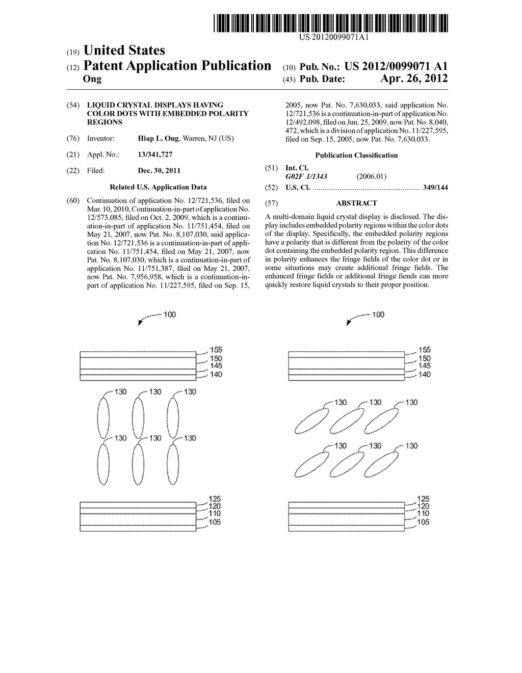 Liquid Crystal Displays Having Color Dots With Embedded Polarity Regions - diagram, schematic, and image 01