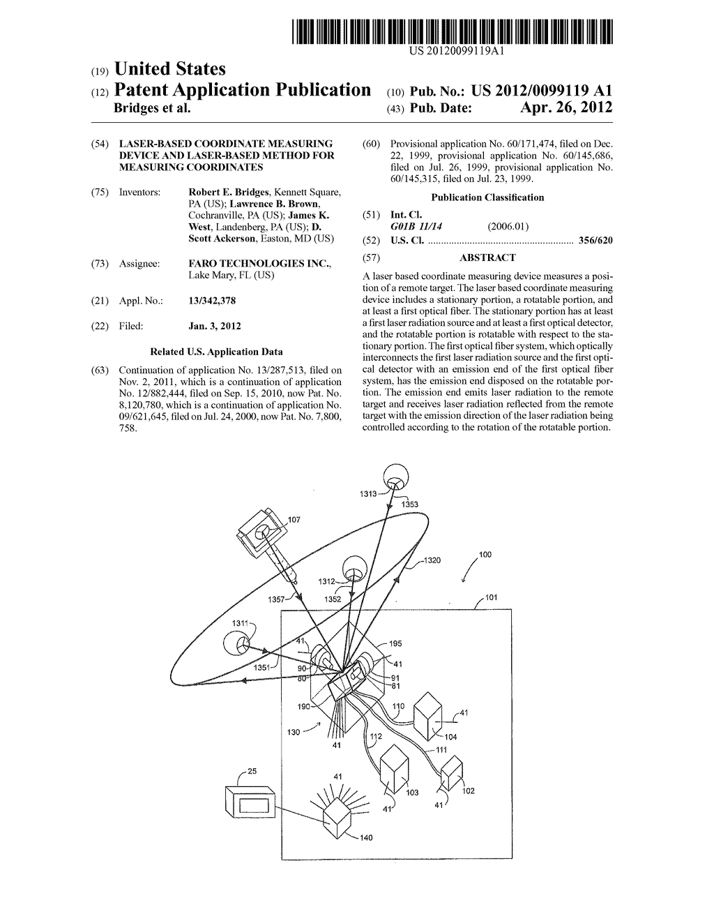 LASER-BASED COORDINATE MEASURING DEVICE AND LASER-BASED METHOD FOR     MEASURING COORDINATES - diagram, schematic, and image 01