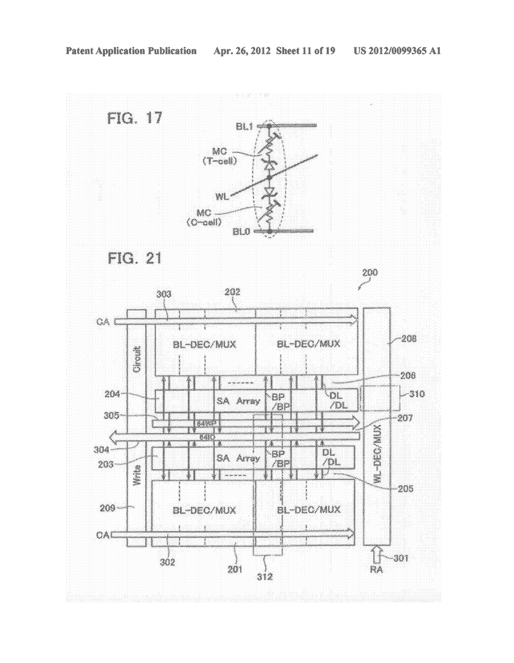 THREE DIMENSIONAL PROGRAMMABLE RESISTANCE MEMORY DEVICE WITH A READ/WRITE     CIRCUIT STACKED UNDER A MEMORY CELL ARRAY - diagram, schematic, and image 12