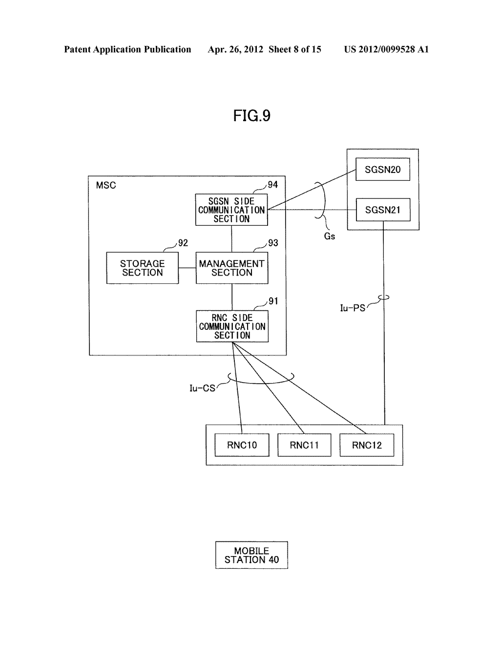 RADIO NETWORK CONTROL DEVICE, PACKET SWITCHING DEVICE, CIRCUIT SWITCHING     DEVICE, AND INFORMATION REPORTING METHOD - diagram, schematic, and image 09