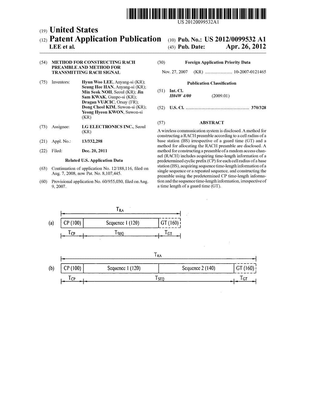 METHOD FOR CONSTRUCTING RACH PREAMBLE AND METHOD FOR TRANSMITTING RACH     SIGNAL - diagram, schematic, and image 01