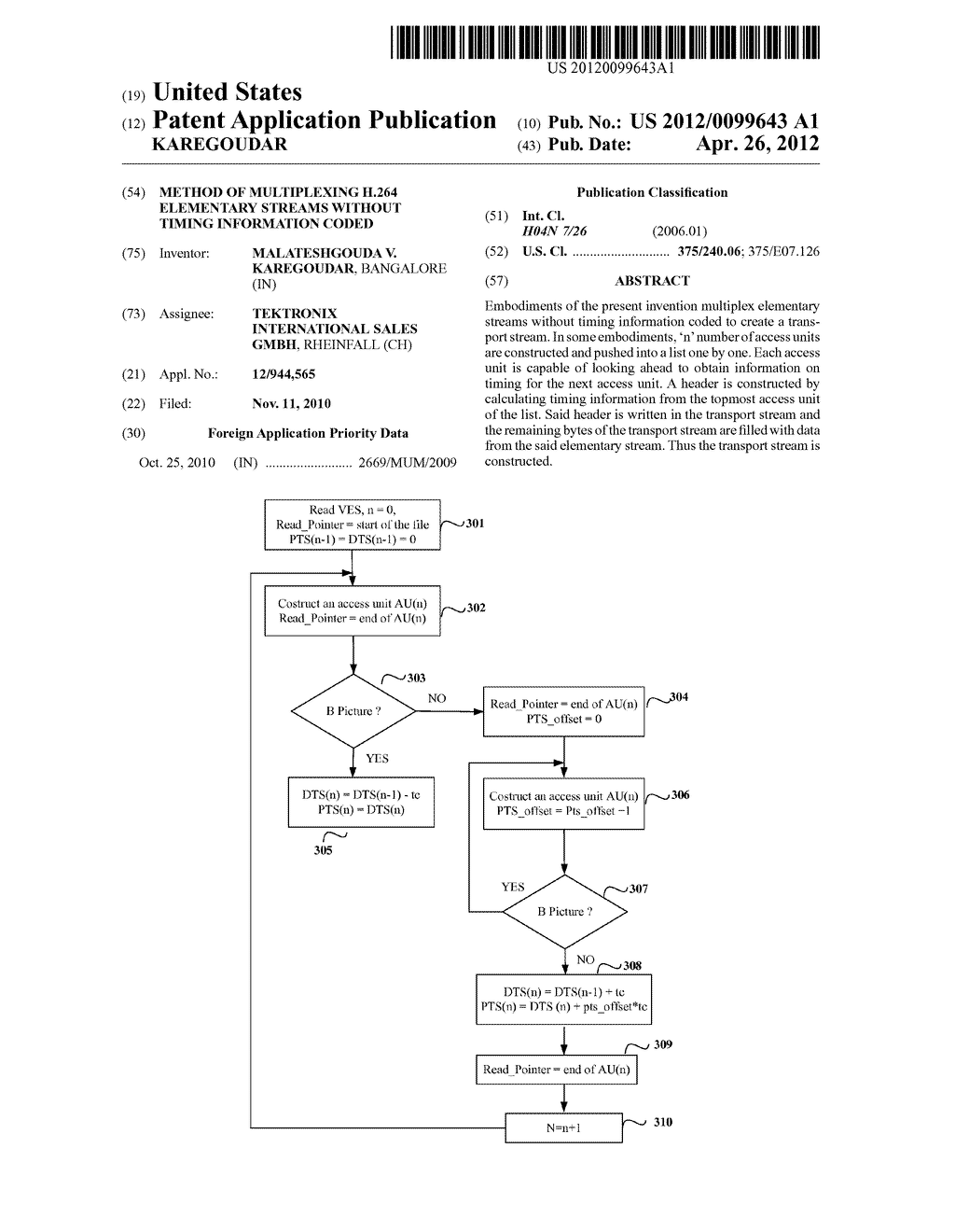 METHOD OF MULTIPLEXING H.264 ELEMENTARY STREAMS WITHOUT TIMING INFORMATION     CODED - diagram, schematic, and image 01