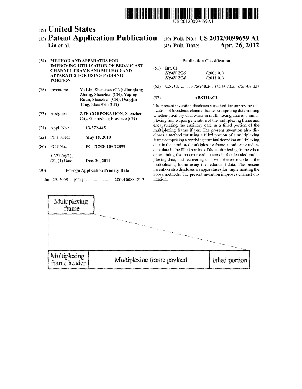 Method and Apparatus for Improving Utilization of Broadcast Channel Frame     and Method and Apparatus for Using Padding Portion - diagram, schematic, and image 01