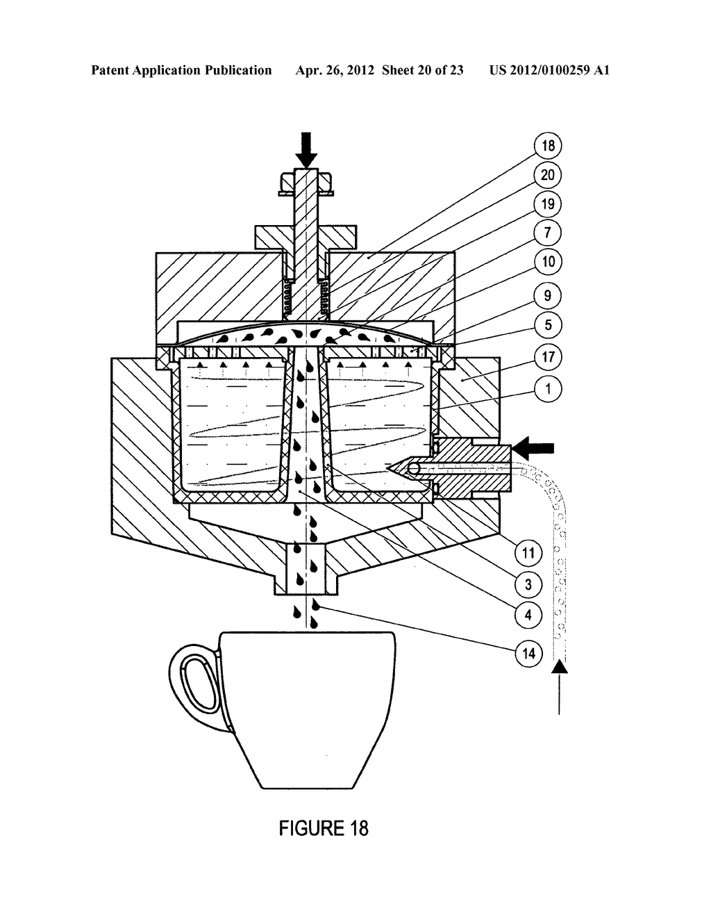 CAPSULES FOR OBTAINING INFUSIONS SUCH AS ESPRESSO OR BEVERAGES FROM     WATER-SOLUBLE PRODUCTS AND CORRESPONDING MACHINES USING SAME - diagram, schematic, and image 21