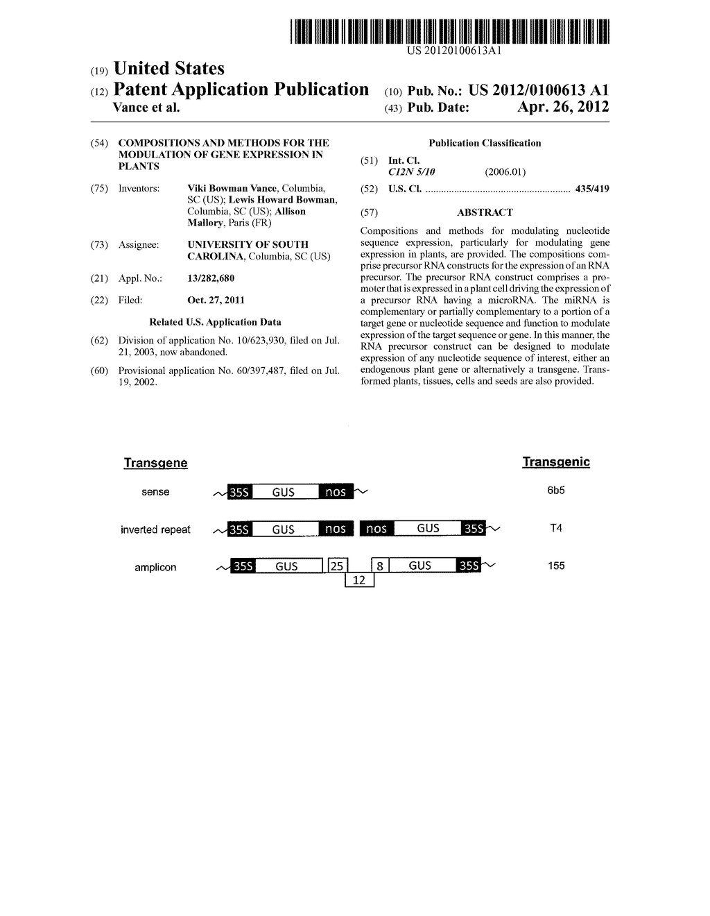 Compositions and Methods for the Modulation of Gene Expression in Plants - diagram, schematic, and image 01