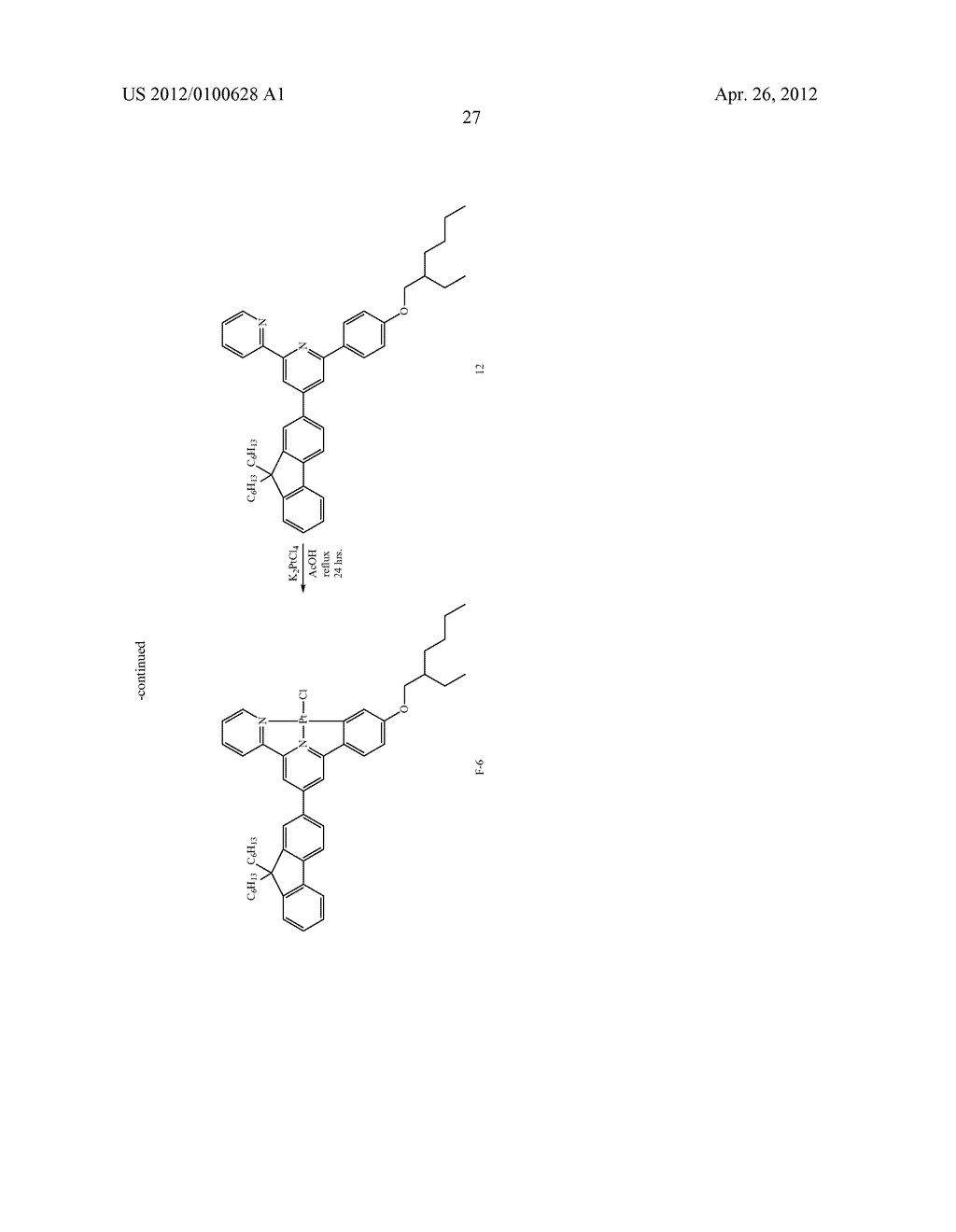 EMISSIVE AND BROADBAND NONLINEAR ABSORBING METAL COMPLEXES AND LIGANDS AS     OLED, OPTICAL SWITCHING OR OPTICAL SENSING MATERIALS - diagram, schematic, and image 76