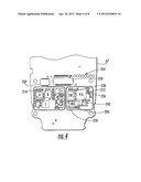 MOBILE WIRELESS COMMUNICATIONS DEVICE WITH REDUCED HARMONICS RESULTING     FROM METAL SHIELD COUPLING diagram and image