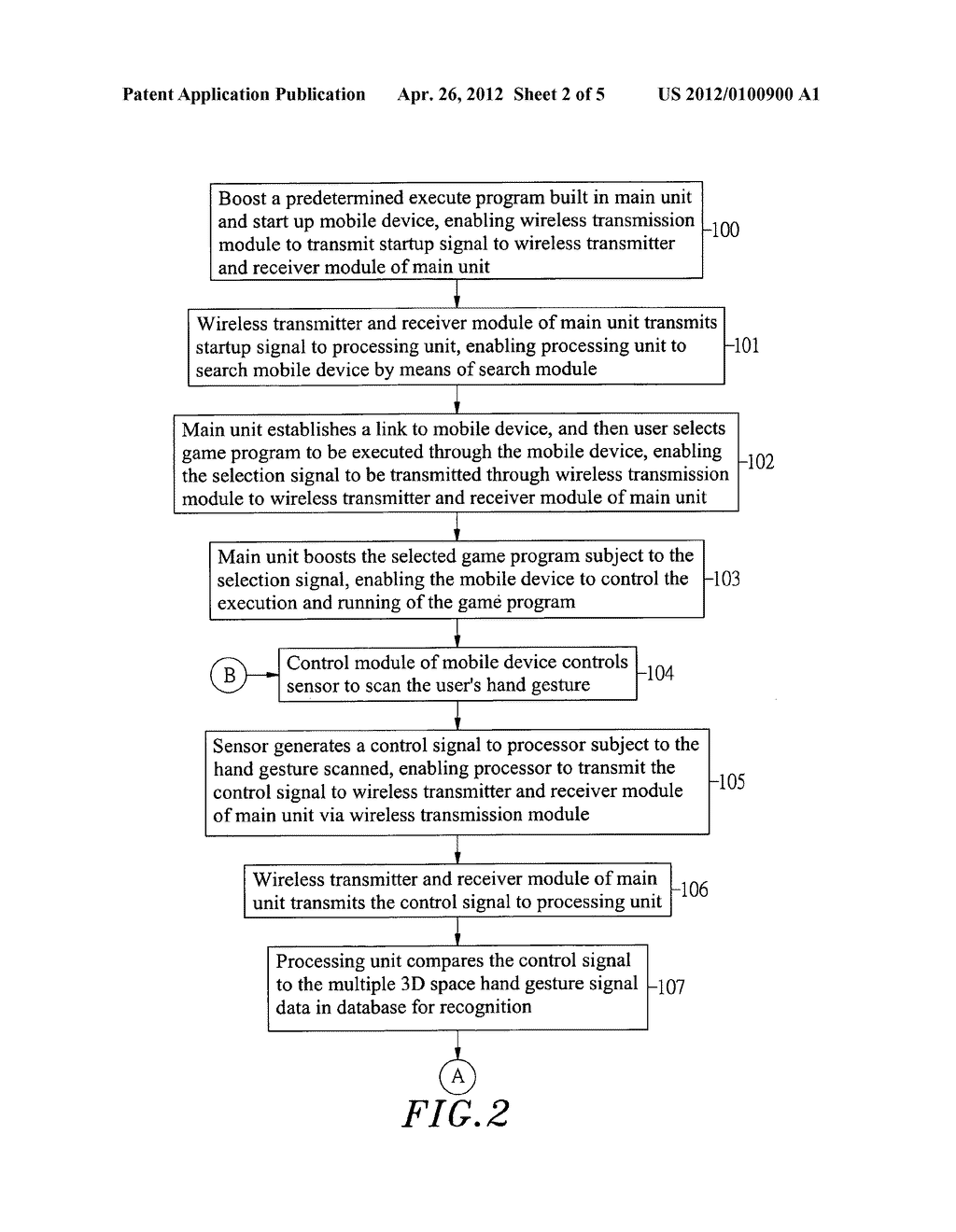 Method for operating a mobile device to control a main Unit in playing a     video game - diagram, schematic, and image 03